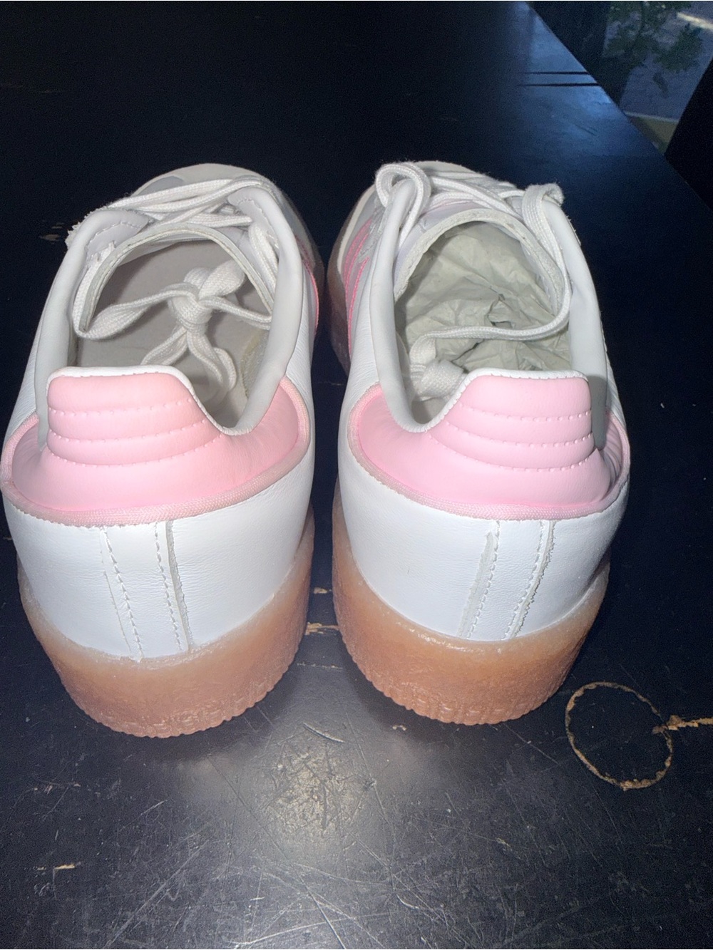 Adidas Samba Women's White Pink Gum Sole Sneakers New w/o Tags or box - Picture 5 of 7